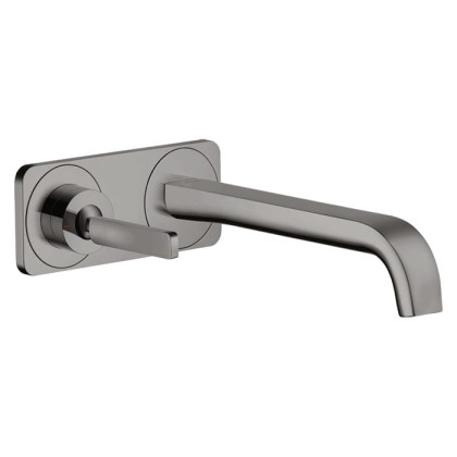 Axor Citterio E Смеситель для раковины, встраиваемый, излив: 22.1см., с панелью, цвет: полированный черный хром