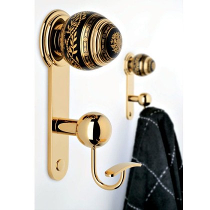 THG Marquise noir d?cor Or Крючок, декор черный/золото, подвесной, цвет: полированное золото