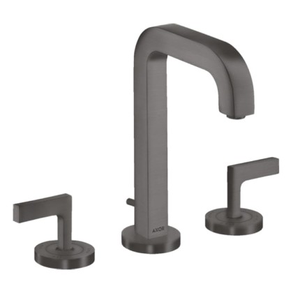 Axor Citterio Смеситель для раковины 170, на 3 отв., ручка: рычаг, с донным клапаном, цвет: шлифованный черный хром