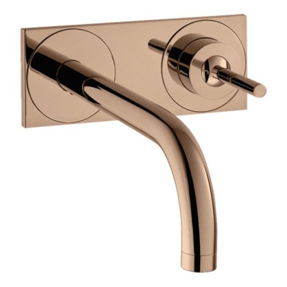 Axor Uno? Смеситель для раковины, встраиваемый, изилив: 22.5см., с панелью, цвет: полированное красное золото