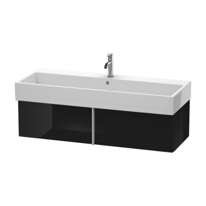 Duravit VA Тумба подвесная, 118.4x43.1х29.8см., с раковиной и 1 выдв. ящиком, цвет: черный глянцевый