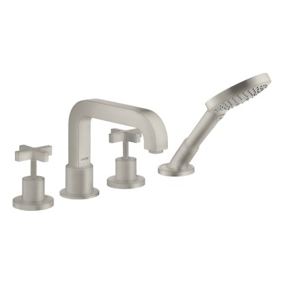 Axor Citterio Смеситель на борт ванны, на 4 отв., с ручным душем, цвет: сталь