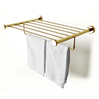 3SC Ribbon Полочка-решетка 50х35хh10см, с полотенцедержателем, цвет: oro opaco