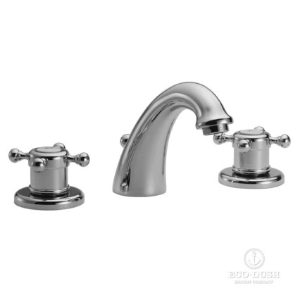 HUBER Victorian Смеситель термостатический для раковины на 3 отверстия с донным клапаном, цвет: хром