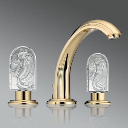 THG Na?ade Смеситель для раковины на 3 отверстия, с донным клапаном, цвет: Soft gold