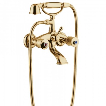 Смеситель для ванны Bongio Impero, цвет: золото/blue and red swarovski