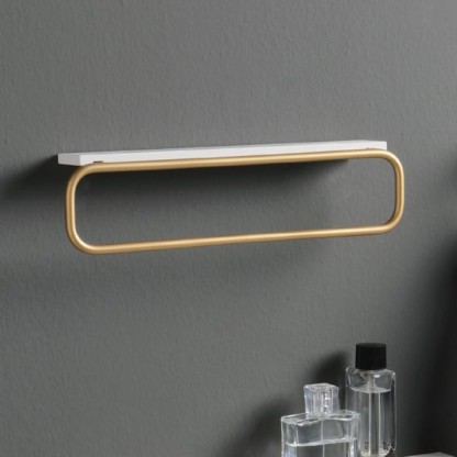 Bertocci Mettitutto Полотенцедержатель 30х7х9см., с белой полкой, цвет: никель