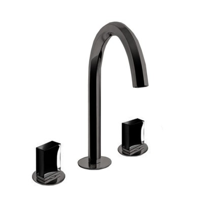 Fantini Venezia Смеситель для раковины, на 3 отв., излив: 17.5см., без ручек, цвет: Matt Gun Metal PVD