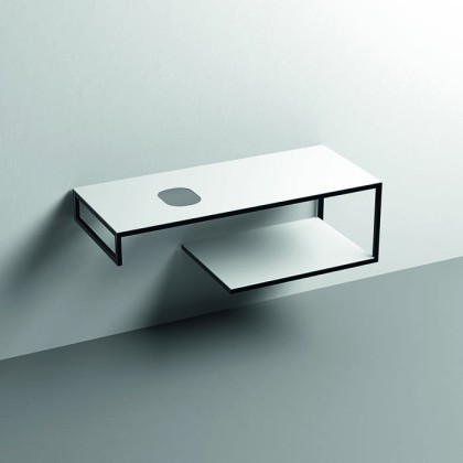 Kerasan Louise Металлическая структура для раковины 120см, подвесная, с полкой, с 1 отв., с полотенцедержателем, цвет: белый матовый