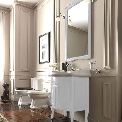 Kerasan Retro Комплект мебели, с закругленным фасадом, 73см, напольный, цвет: белый матовый