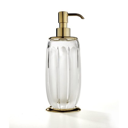 3SC Montblanc Дозатор для жидкого мыла, цвет: прозрачный хрусталь/золото 24к. Lucido