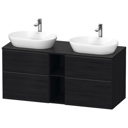Duravit D-Neo Тумбочка подвесная 64.4x140x55 см, 2 раковины, 2 ящика, цвет: Black Oak