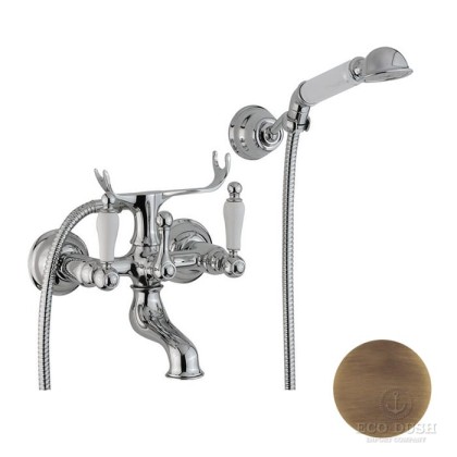 CISAL Arcana Toscana Смеситель настенный для ванны/душа с ручной лейкой,держателем и шлангом, цвет: бронза