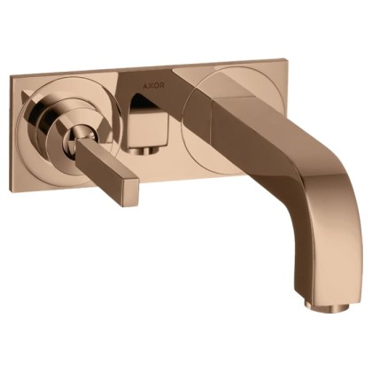 Axor Citterio Смеситель для раковины 220, встраиваемый, излив: 22см., цвет: полированное красное золото