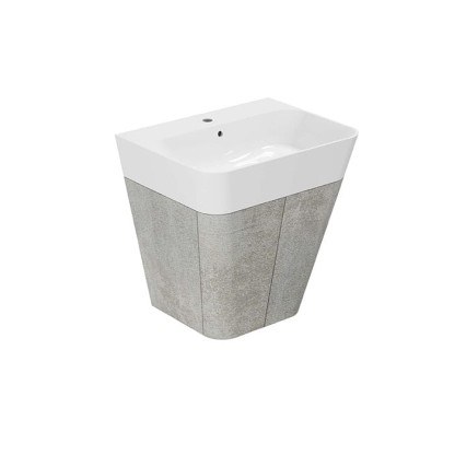 Azzurra Build Тумба подвесная 59х47х65см, с 1 ящиком, с раковиной, цвет: Cement