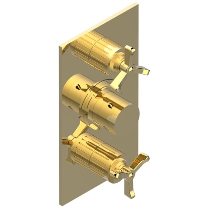 THG Hamptons Смеситель для душа, встраиваемый, термостатический, цвет: золото