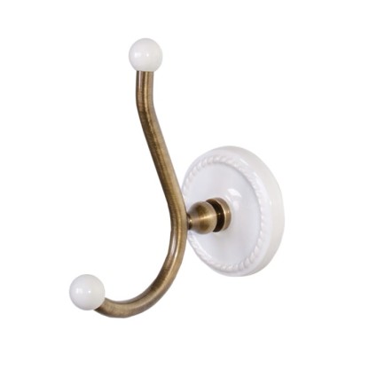 Devon&Devon Dorothy Вешалка-крючок, подвесной, цвет: состаренная бронза/белый