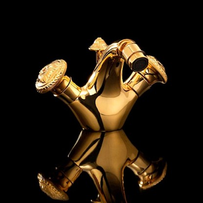 Devon&Devon Excelsior Swan Смеситель для биде на одно отверстие, цвет: золото 24к