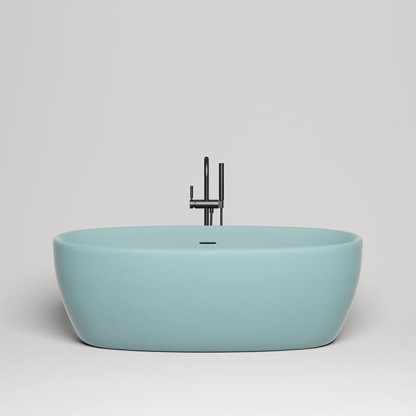 Salini Luce Ванна отдельностоящая 170х85х58cм., донный клапан "Up&Down", сифон, слив-перелив, материал: S-stone, цвет: Pastel turquoise матовый