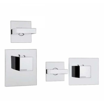 Bossini Rectangular Смеситель для душа, встраиваемый, термостатический, с переключателем на 2 источника, цвет: хром