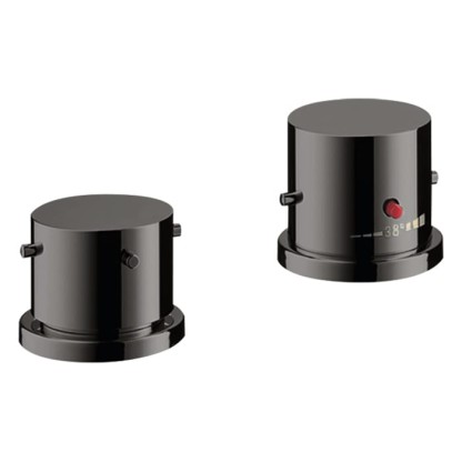 Axor Starck Смеситель на борт ванны, на 2 отв., термостатический, цвет: полированный черный хром