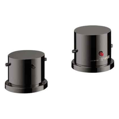 Axor Starck Смеситель на борт ванны, на 2 отв., термостатический, цвет: полированный черный хром