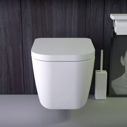 KNIEF Pride унитаз подвесной безободковый 52х39х33см с сидением soft close, цвет: белый матовый