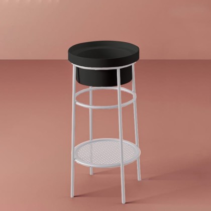 Artceram FUORI SCALA Металическая структура ?38хh83см с раковиной без отв под смеситель, Fuori Scala ?40, напольная, цвет: белый матовый/черный матовый