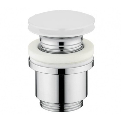 Agape Донный клапан для раковин, с переливом, Cristalplant®, цвет: белый