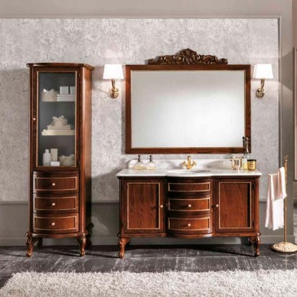 EBAN Sofia Комплект мебели, с зеркалом, колонной и светильниками, 150см, напольный, Цвет: орех