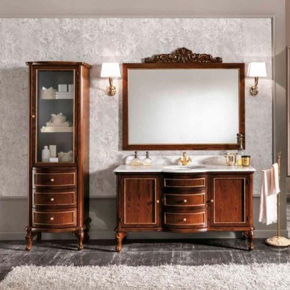 EBAN Sofia Комплект мебели, с зеркалом, колонной и светильниками, 150см, напольный, Цвет: орех