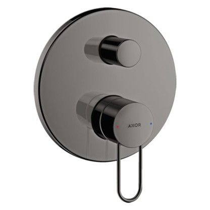 Axor Uno Смеситель для ванны, встраиваемый, с переключателем на 2 потока, со встроенной защитной комбинацией, цвет: полированный черный хром