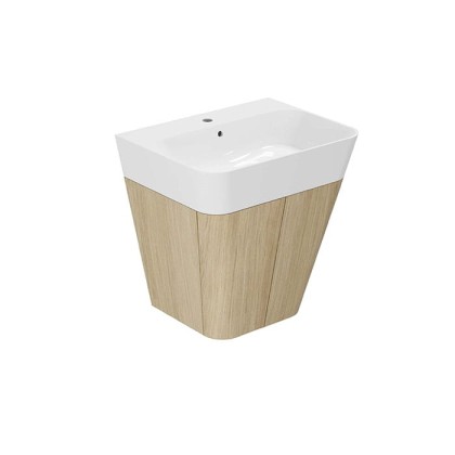 Azzurra Build Тумба подвесная 59х47х65см, с 1 ящиком, с раковиной, цвет: Olmo naturale