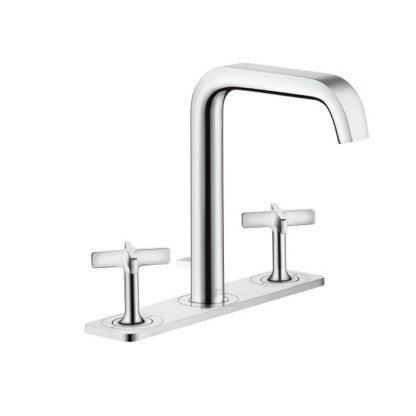 Axor Citterio E, Смеситель для раковины 170, на 3отверстия, с панелью и сливнымгарнитуром, цвет: хром