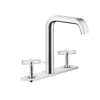 Axor Citterio E, Смеситель для раковины 170, на 3отверстия, с панелью и сливнымгарнитуром, цвет: хром