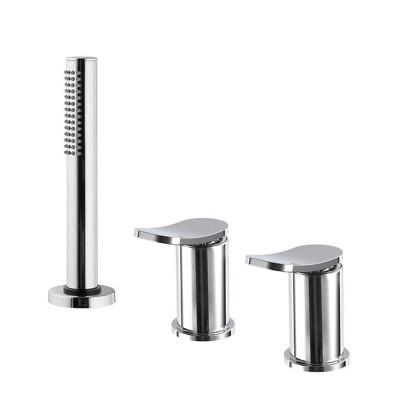 Fima Carlo Frattini Flo Смеситель на борт ванны, на 3 отв., с ручным душем, цвет: хром