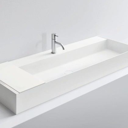 NOORTH milldue edition Раковина 126.5х47.2х12 см, 1 отв., накладная, цвет: белый