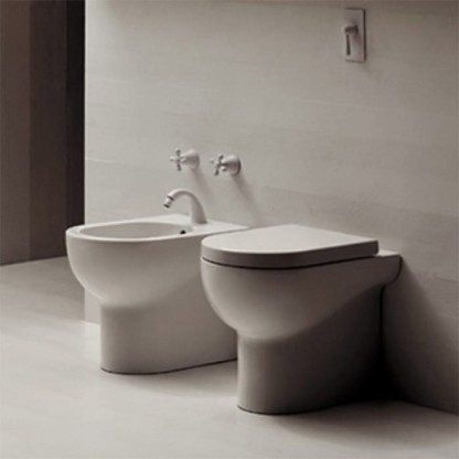 Azzurra Nuvola Mini Унитаз напольный 46x35xH42 см, 3L Water Saving, с креплением VFV, с сиденьем, цвет: Bianco lucido