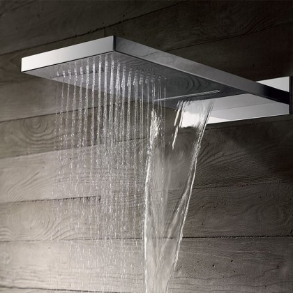 Gattoni PD Верхний душ настенный с 2-мя режимами: дождь и каскад, 26х55.5см, 1/2", цвет: хром (УЦЕНЕН)