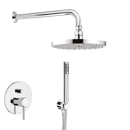 Simas Tokyo Душевой набор, верхний душ 25см, встраиваемый смеситель с переключателем потоков и ручным душем, цвет: хром