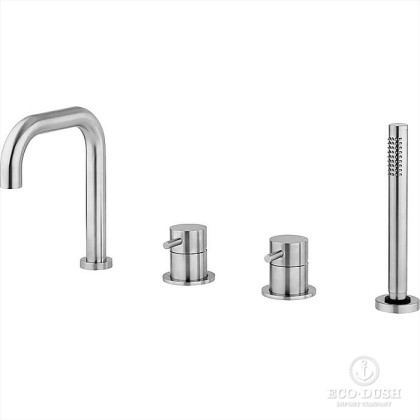 CISAL Xion Смеситель на борт ванны на 4 отверстия, излив 200 мм, цвет: нержавеющая сталь