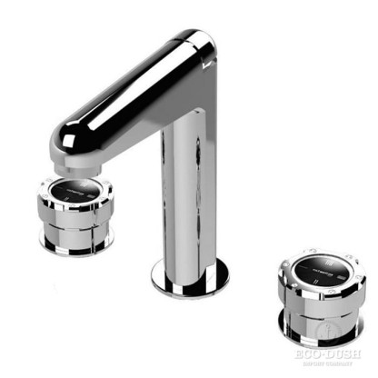 Stella Timeaster Смеситель для раковины на 3 отверстия 3225, с донным клапаном и высоким изливом, цвет: хром