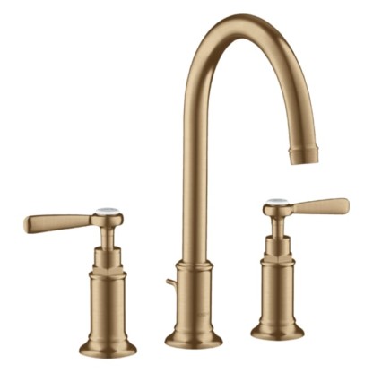 Axor Montreux Смеситель для раковины 180, на 3 отв., ручка: рычаг, с донным клапаном, цвет: шлифованная бронза