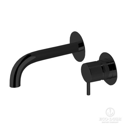 Cisal Less New Смеситель для раковины, настенный,  излив: 25 см., цвет: черный матовый