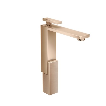 Axor Edge Смеситель для раковины, на 1 отв., с донным клапаном push/open, излив 180мм, алмазная огранка, цвет: красное золото