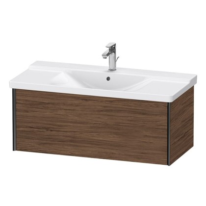 Duravit XViu Тумба подвесная 101x46.9x40.5см, с раковиной, 1 ящик, цвет: walnut dark/черный матовый