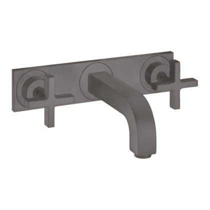 Axor Citterio Смеситель для раковины 226, встраиваемый, излив: 22.6см., с панелью, цвет: шлифованный черный хром