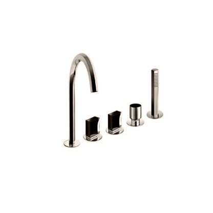 Fantini Venezia Смеситель для ванны, набортный, 5 отв., излив: 175 мм, цвет: Nickel PVD