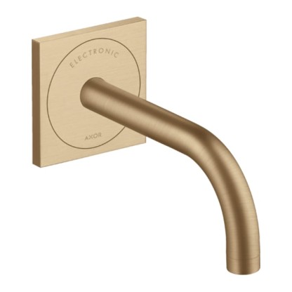 Axor Uno? Смеситель для раковины, встраиваемый, электронный, излив: 16.5см., цвет: шлифованная бронза