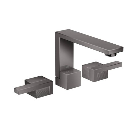 Axor Edge Смеситель для раковины, на 3 отв., с донным клапаном push/open, излив 173мм, алмазная огранка, цвет: черный